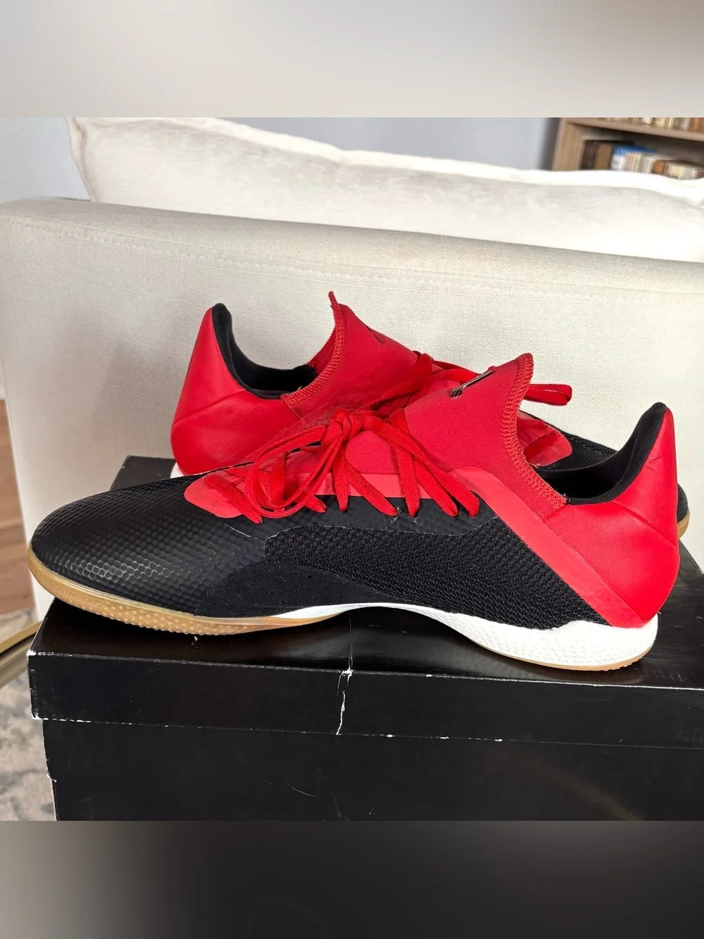 Adidas Tango 18.3 Indoor Soccer Shoes Mens Size 12 Red Futsal Football Sneakers